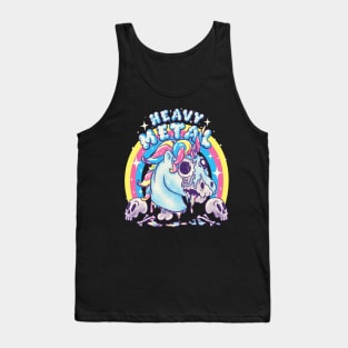 Heavy Metal Unicorn | Funny Cute Dead Unicorn Skull | Ironic Irony Ironical Sarcasm Sarcastic Poke fun Decay Death Putrefaction Zombie Making perfect Gift Present Tank Top